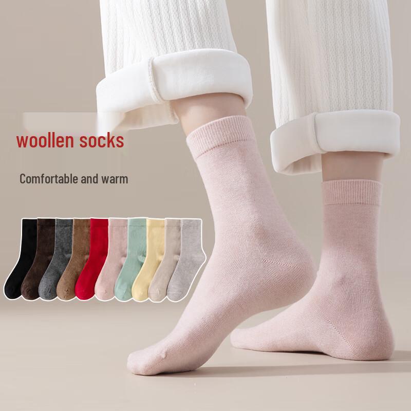 Носки Qiansniao из шелка и шерсти, осенне-зимние, 3 пары