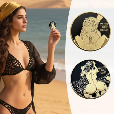 Sexy Double-sided 3D Commemorative Coin Girl Commemorative Badge Funny And Interesting Commemorative Badge Interesting Gift