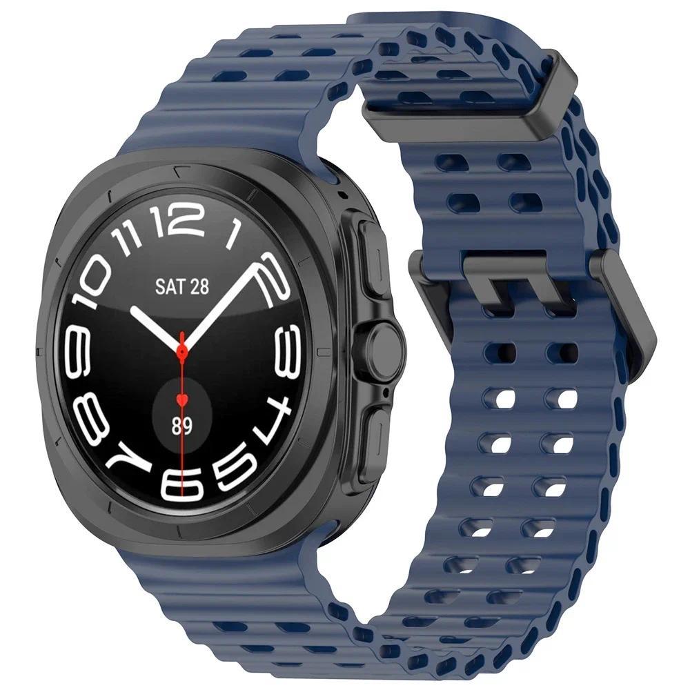 Sport Band For Samsung Galaxy Watch Ultra 47mm silicone Bracelet NO Gaps Ocean Watchband aquatics Watch 7 47mm Official Strap