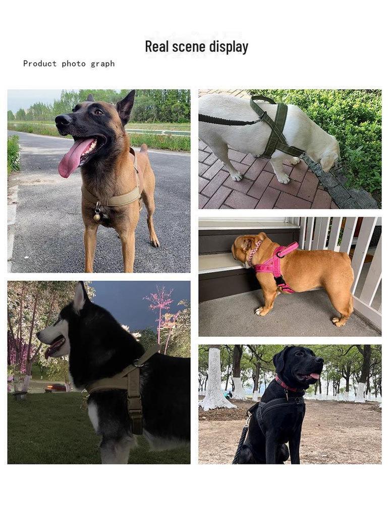 Taktický postroj pro psy odolný proti výbuchu pro velká plemena - Odolný postrojový obojek pro venčení zlatých retrívrů