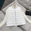 Autumn and winter new stand-up collar wool knitted splicing light down jacket women's short jacket winter clothing
