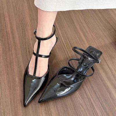 Moda Damskie Sandały na Wysokim Obcasie Lato Nowa Moda Pasek Krzyżowy Zakryty Palec Moda Szpiczasty Nosek Seksowne Luksusowe Sandały na Wysokim Obcasie Buty
