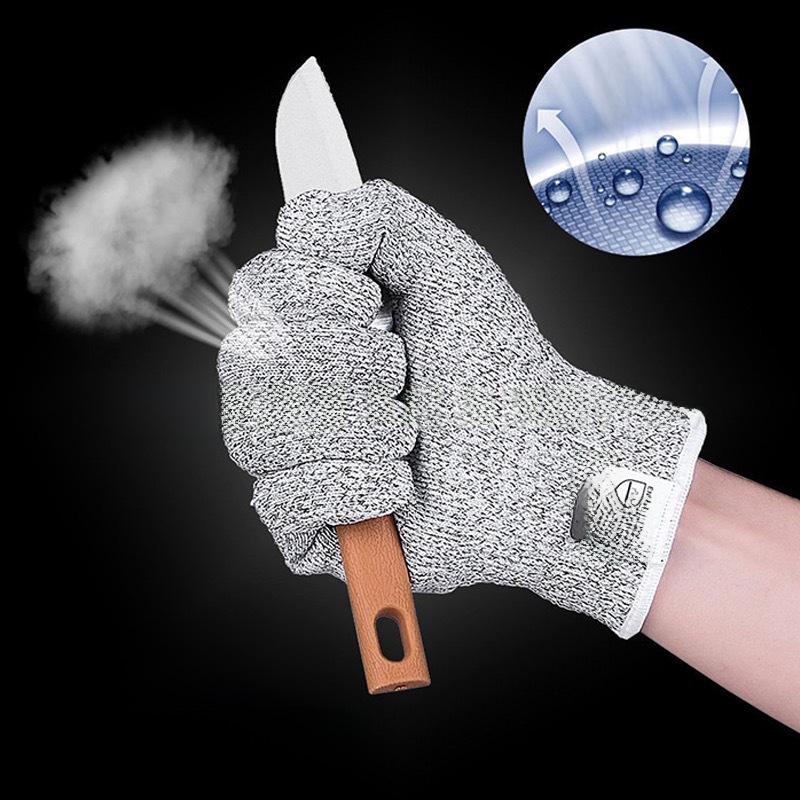 Schnittfeste HPPE Handschuhe Level 5: Atmungsaktiv, Verschleißfest, Verletzungsfreier Schutz für Holzbearbeitung, Bau und Küchen.