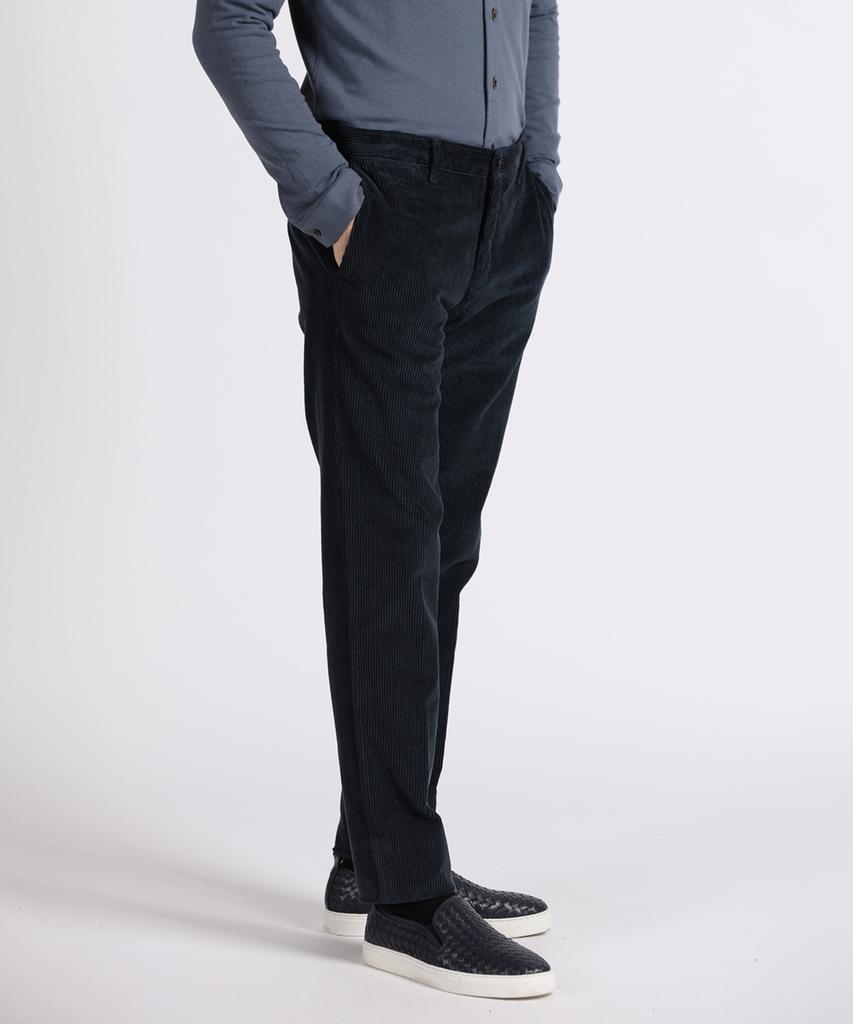 PANICALE Navy Slim Fit Corduroy Pants