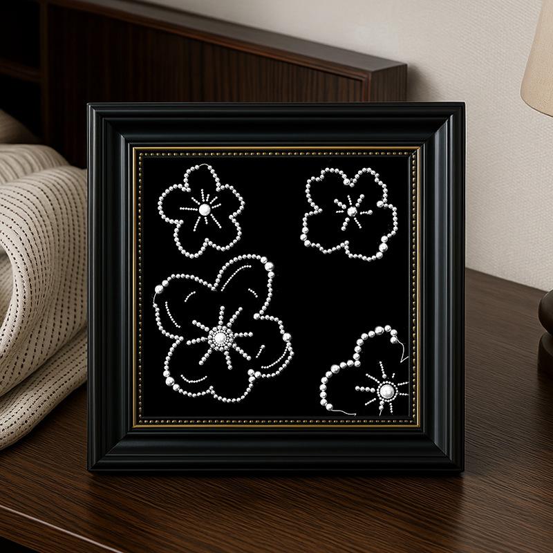 

27x27cm Fireworks Pearl Painting Frame Butterfly Handmade DIY Material Bag Living Room Porch Bedroom Decoration
