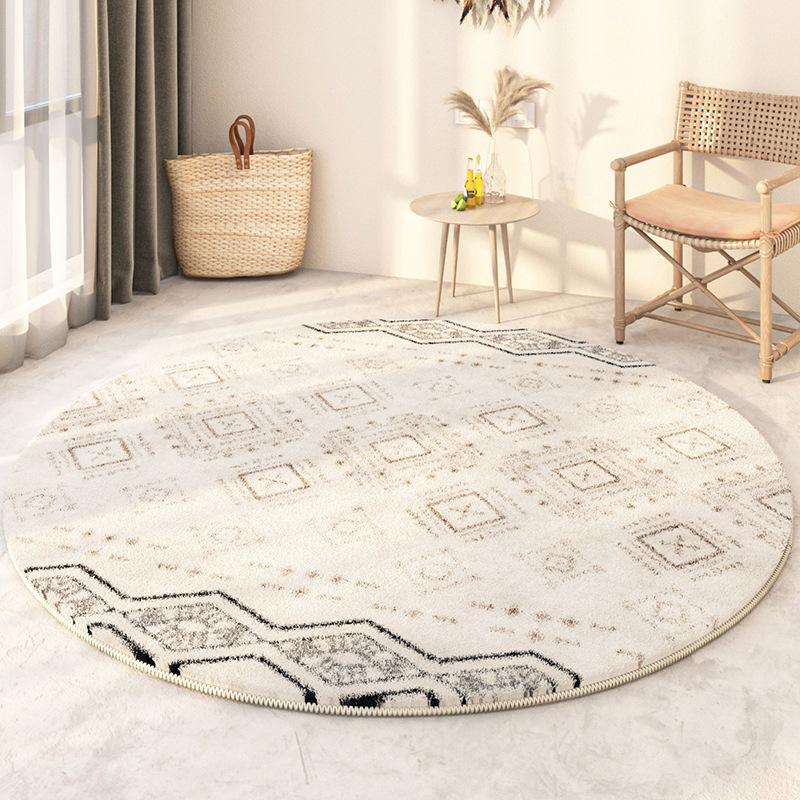 Senior Light Luxury Home Decoration Living Room Round Carpet Soft Non-slip Gaming Room Decor Chair Mat Easy Cleaning Bedroom Rug