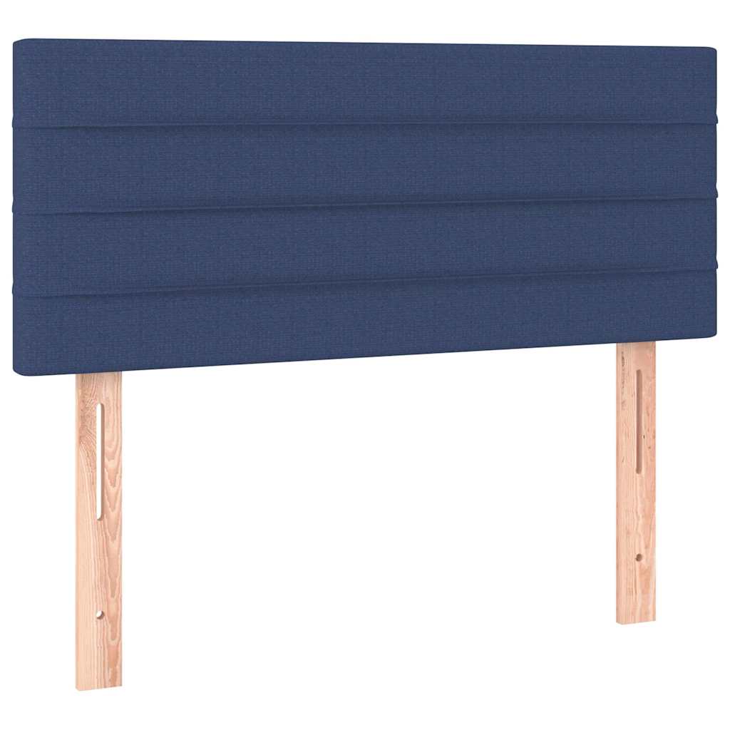 Box Spring Bed with Mattress & Blue LED 120x190 cm Fabric