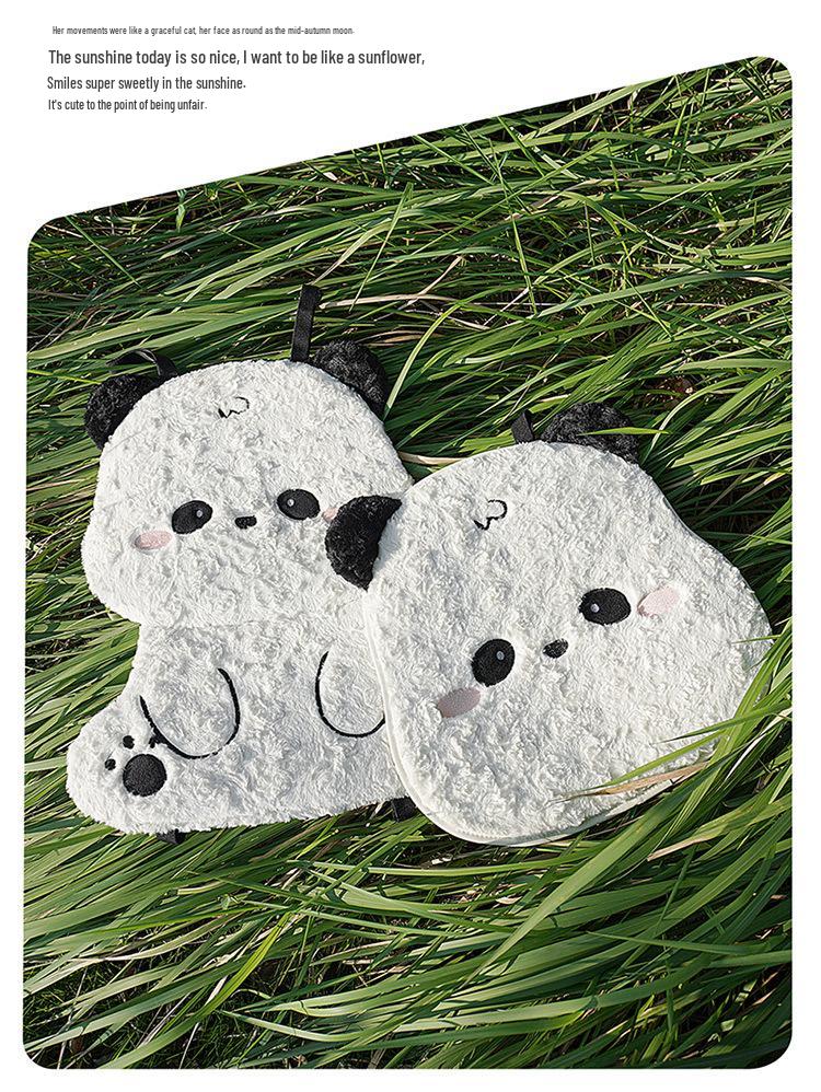 2025 Pluszowy Panda 3D Zestaw Zimowych Poduszek na Fotel Samochodowy