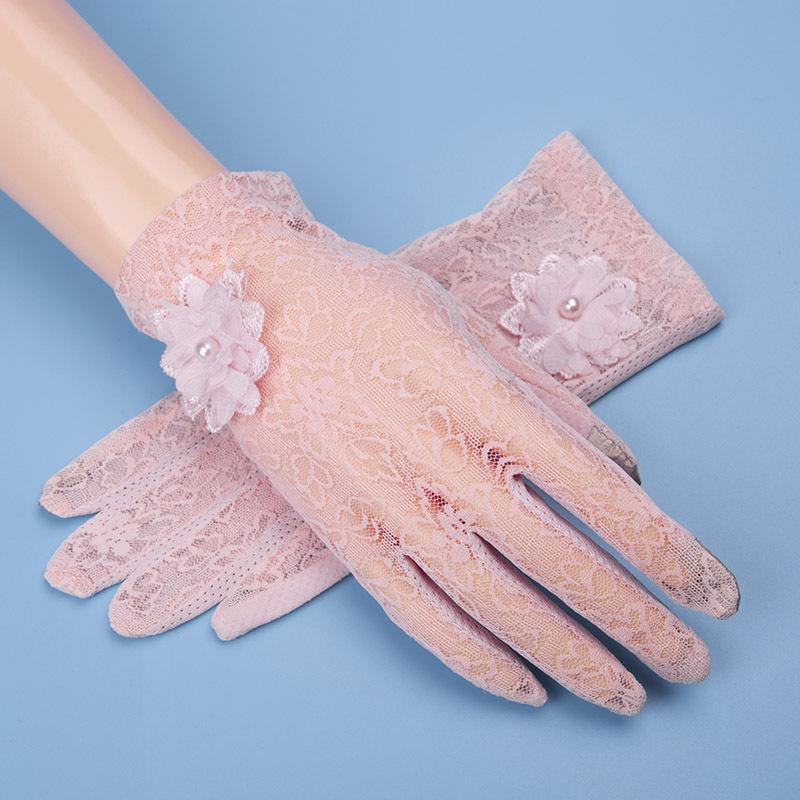 Women's UV Protection Summer Gloves: Thin Ice Silk, Lace, Elastic, Non-Slip, Touchscreen for Driving, Cycling, Electric Scooter