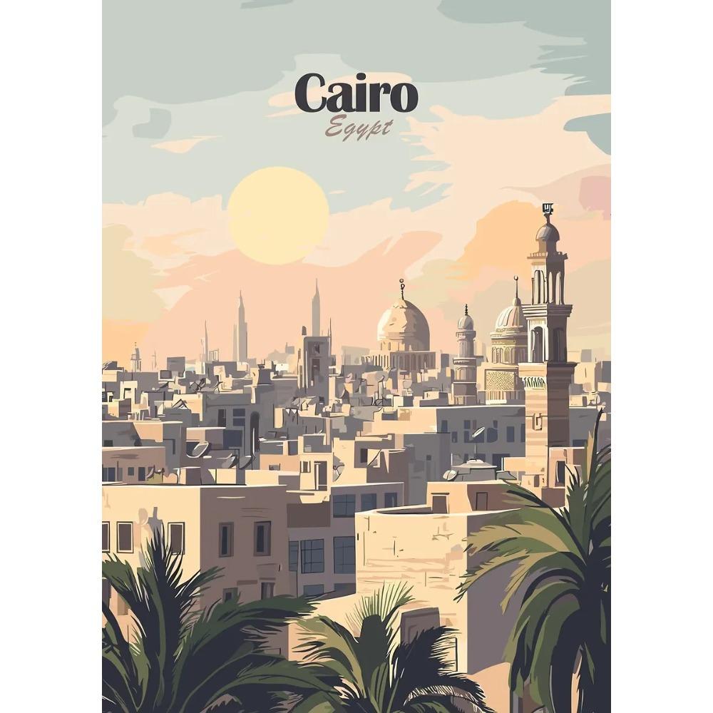 Majestic Pyramids of Giza Egypt Posters Egyptian Sphinx Travel Prints Canvas Painting Wall Art Pictures Home Living Room Decor