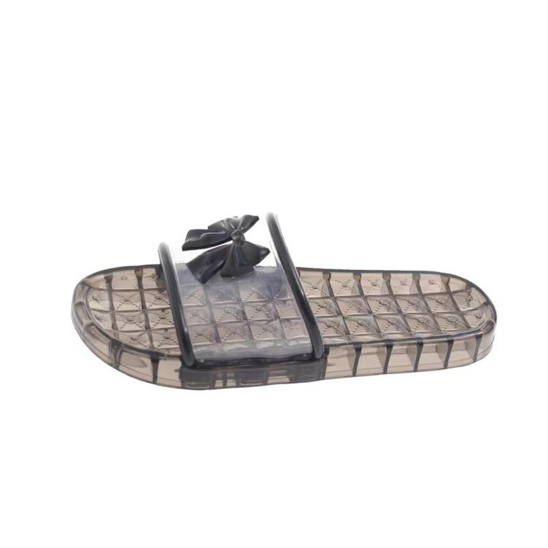 Crystal bow slippers transparent outer wear summer home indoor bathing non-slip cool slippers