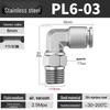Stainless Steel Pneumatic Air Hose Quick Connect Elbow PC4-01/PL6/8/10/12 Connector