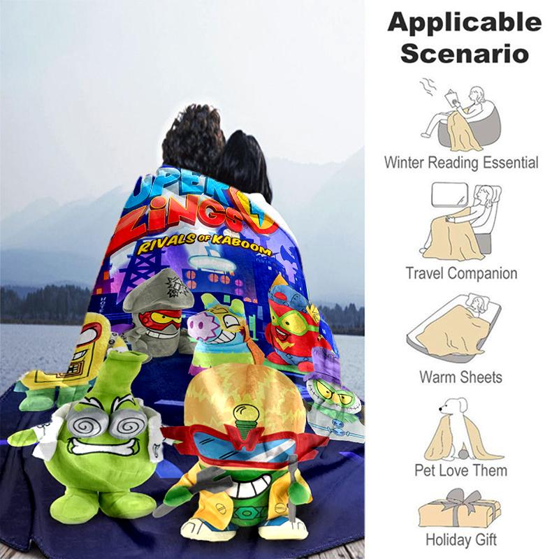 1pc Blanket Superthings1 Print Design, Lightweight Blanket for Sofa, Bed- Soft &Warm, Gift for All Seasons Like Christmas, Halloween