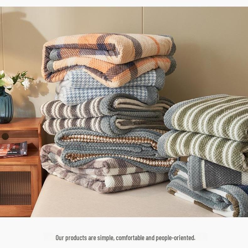 Kosepledd Korallfløyel Sofa- og Sengpledd