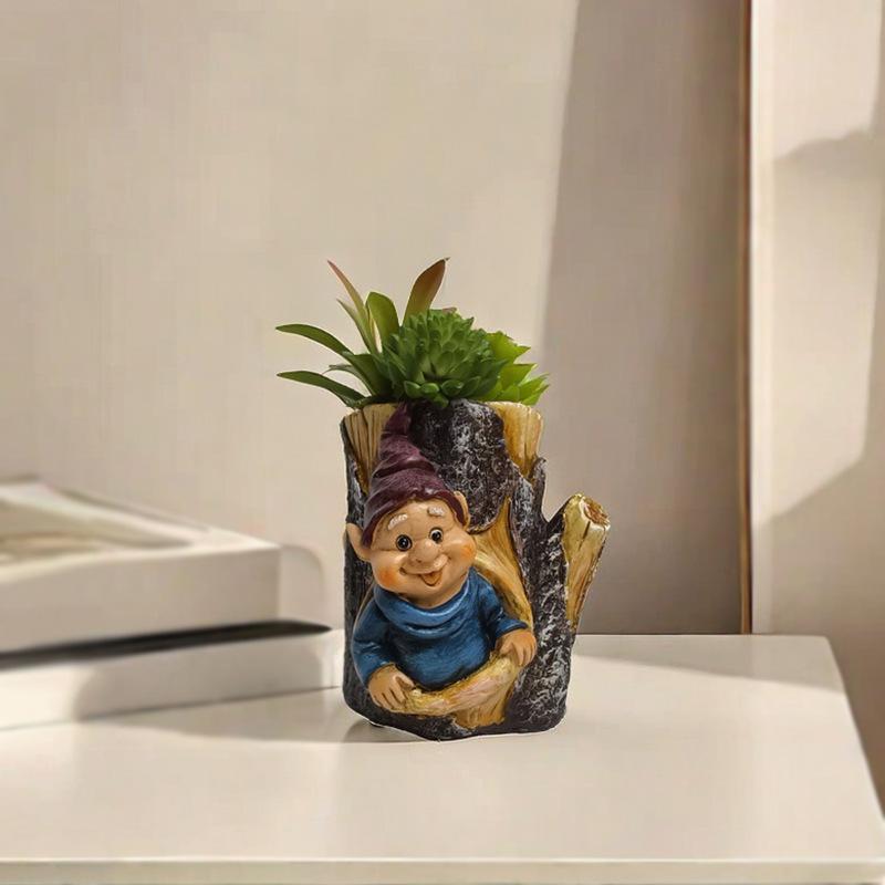 Creative Halloween Tree Barrel Succulent Flower Pot Dwarf Fairy Ornament Courtyard Decoration Resin Crafts
