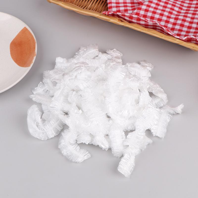 50Pcs Disposable Food Cover Kitchen Packaging Storage Bags Plastic Elastic Wrap Food Covers Fresh-Keeping Lid Plate