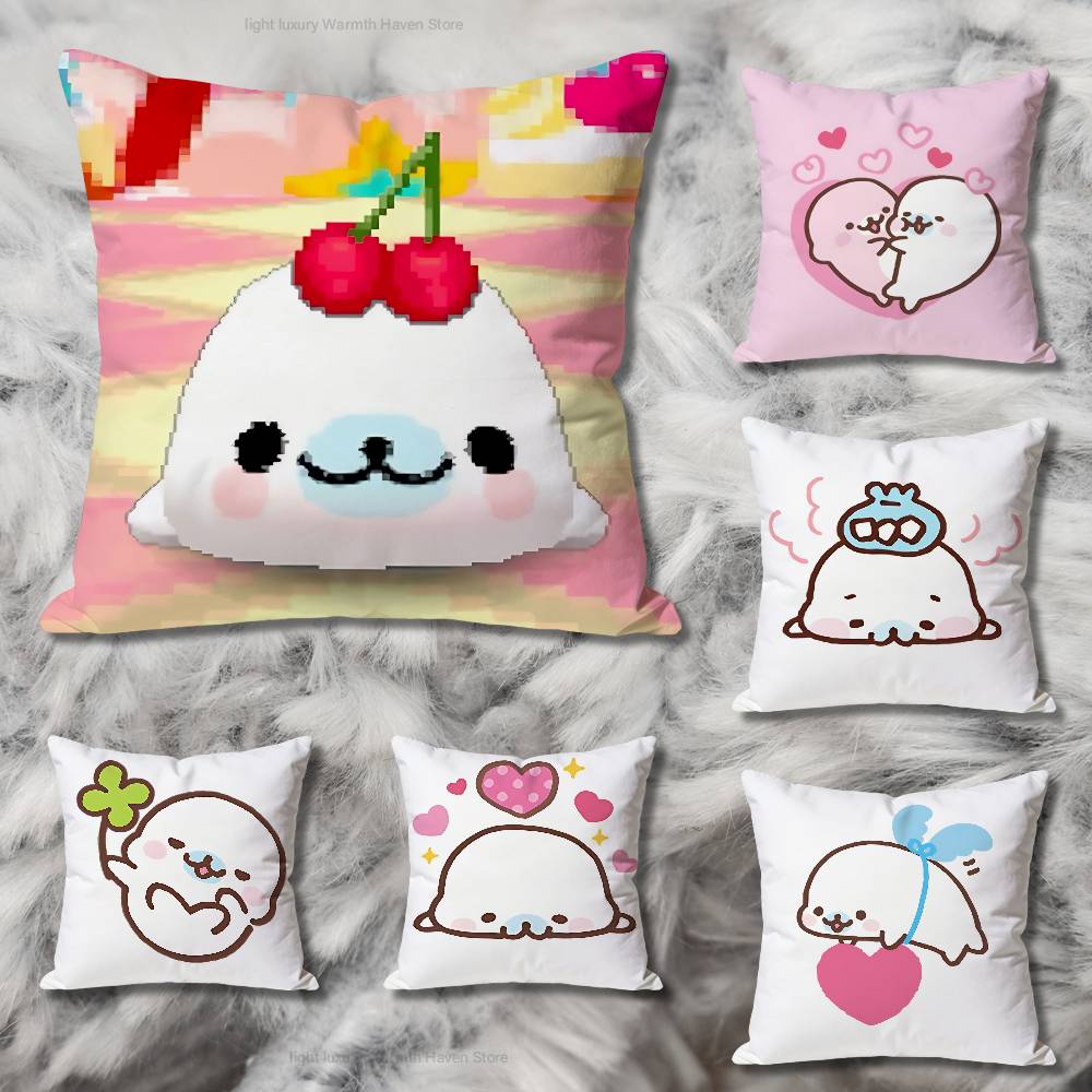 Cute MMamegoma Seal Various Sizes Square Pillow Case For Car Home Bedchamber Decor Custom Valentine gift