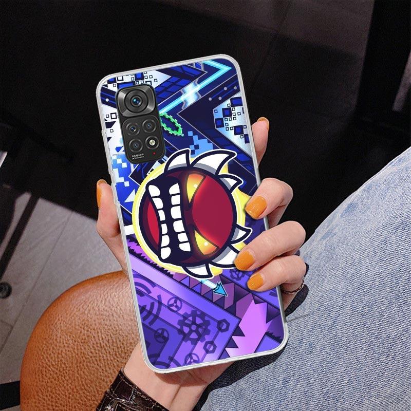 Geometry Dash Game Phone Case For Xiaomi Redmi Note 15 14 13 12S 12 11 Pro Plus 14S 11S 11E 10 10S 11T 5G Personalized Cover Red