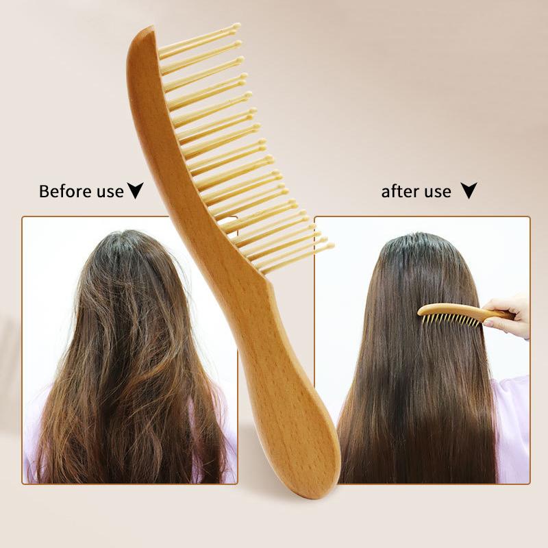 Anti Static Wide Tooth Hair Comb Wood Comb For Hair Styling Detangling Hair Brush Women Head Scalp Meridian Massage Brush