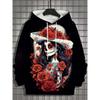Spring And Autumn Fashion Men's Hoodies Skull Print Kids Casual Pullover Long Sleeve Sweatshirt Men's Top Clothing