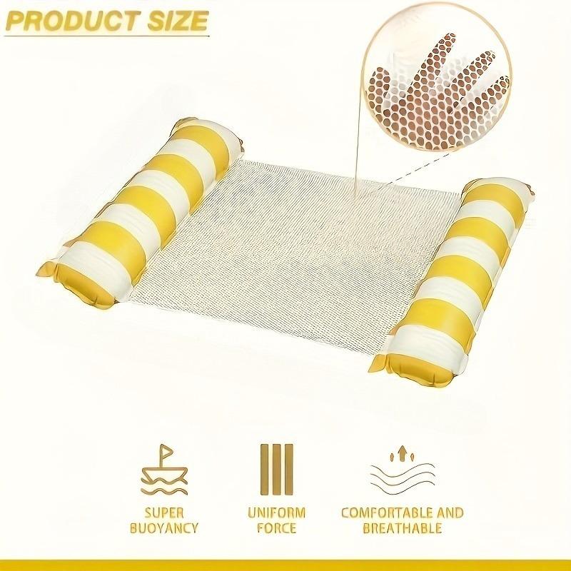 4-in-1 Colorful PVC Water Hammock with Pump - Versatile Pool Float, Saddle, and Lounge Chair for Travel and Home Pool Time