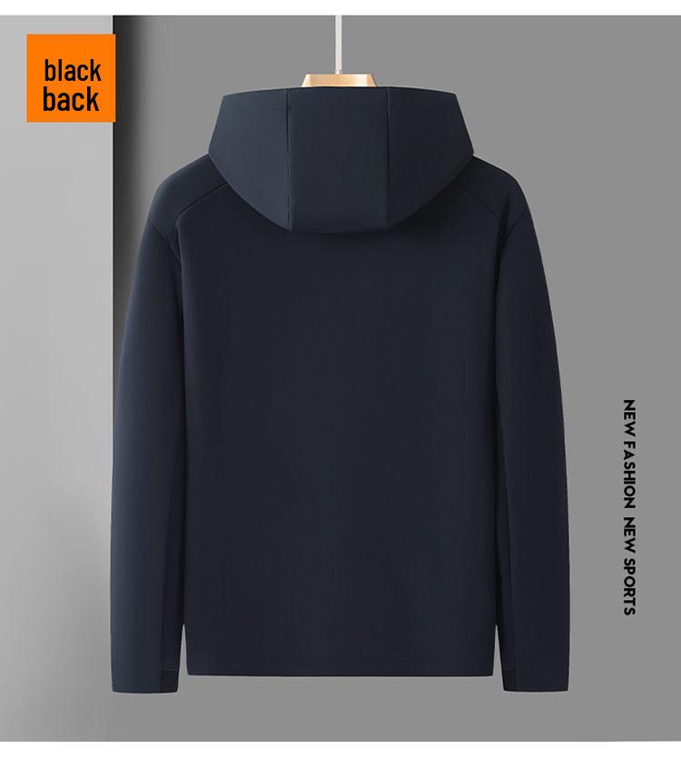 Men's Soft Shell Hooded Windbreaker Jacket - Warm, Breathable, Comfortable, and Trendy for Business Casual or Outdoor Activities.
