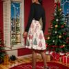 Women's Casual Fashion Long Sleeve Christmas Graphic Printed Vintage Long Dresses
