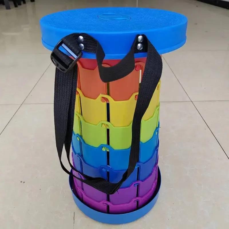 Outdoor Camping Retractable Foldable Stool Chair Compact Lightweight Aluminum Fishing Bench with Storage Bag High Strength