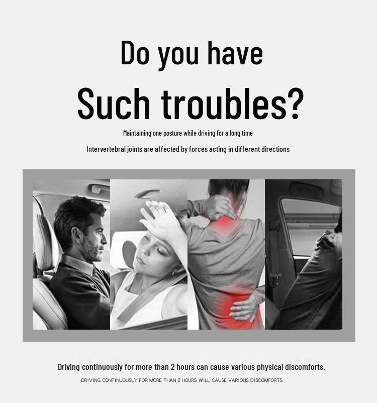 Memory Foam Leather Neck & Lumbar Support Pillow for Car - All Season Protection