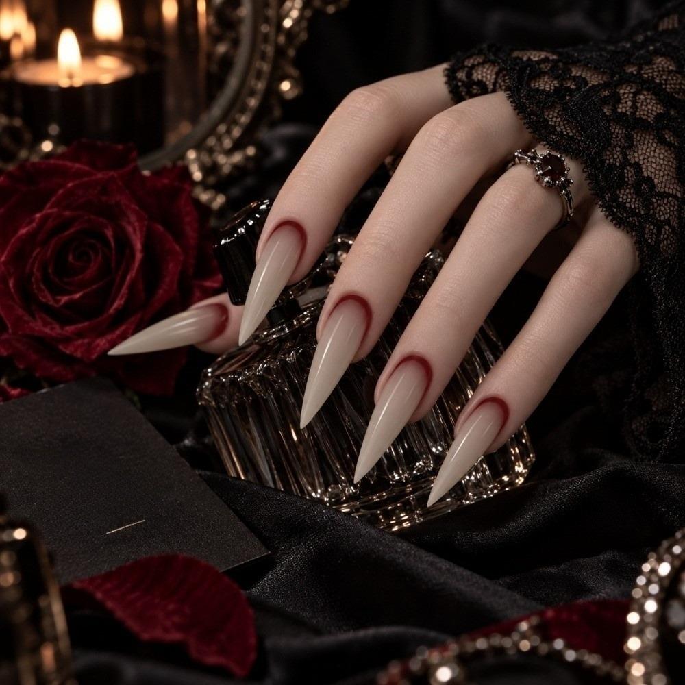 Gradient Halloween False Nails Gothic Press-on Nails Durable False Nail Patch Party