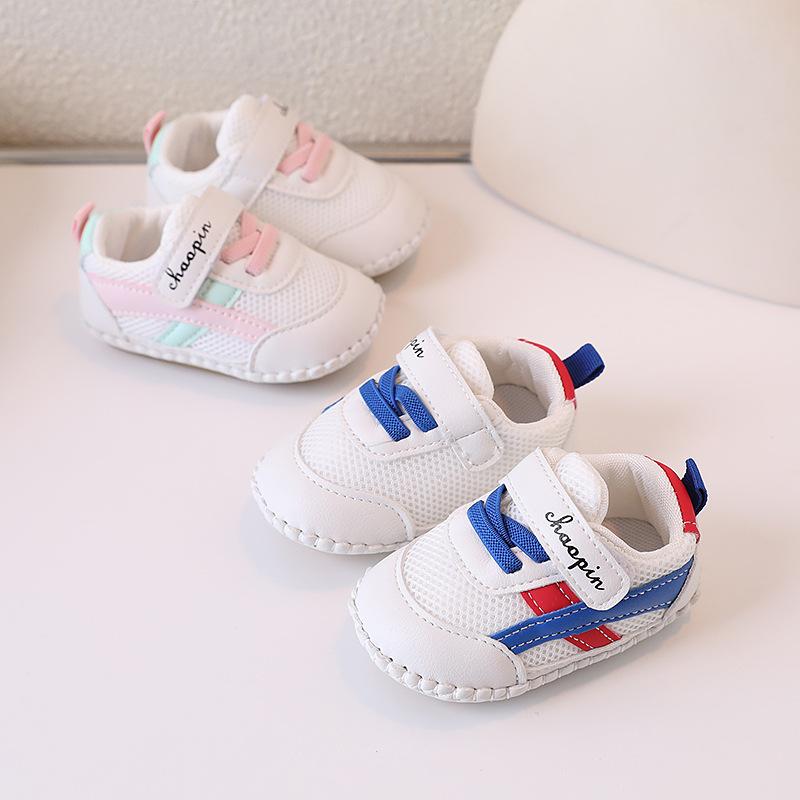 Spring and Autumn New 0-1 Years Old 2 Boys and Girls Baby Toddler Shoes Soft Sole Hollow Mesh Shoes Beginner
