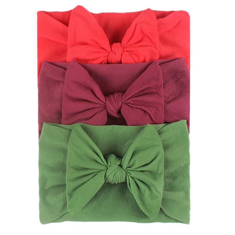 3PCS Nylon Bow Elastic Strap Headgear, Simple and Fashionable Decoration Baby Headband Accessories