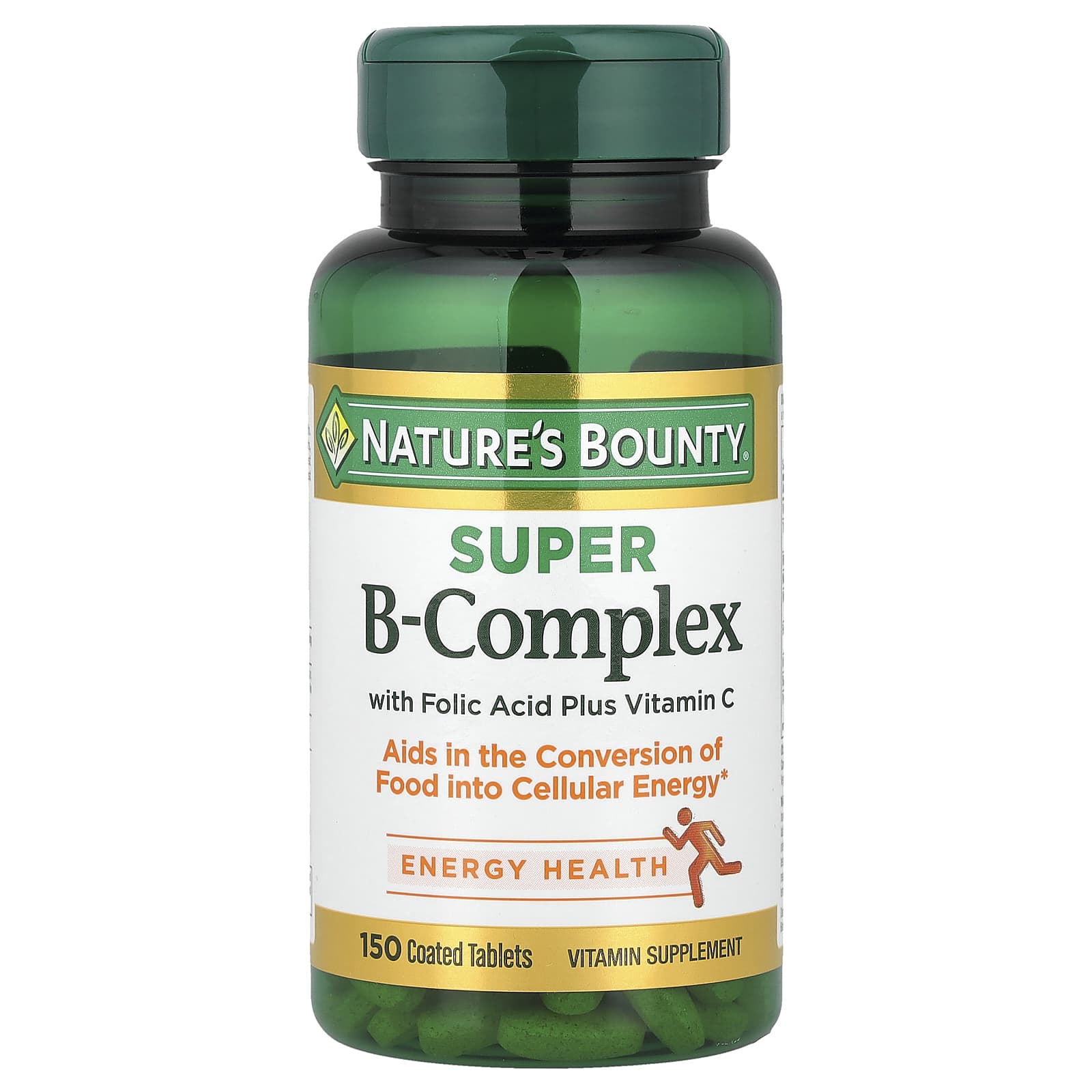 

Nature S Bounty, Super B-Complex with Folic Acid and Vitamin C, Coated Tablets, 150 Tablets