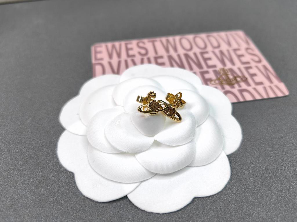 Vivienne Multicolor Zircon Saturn Stud Earrings with Mini Diamond for Women