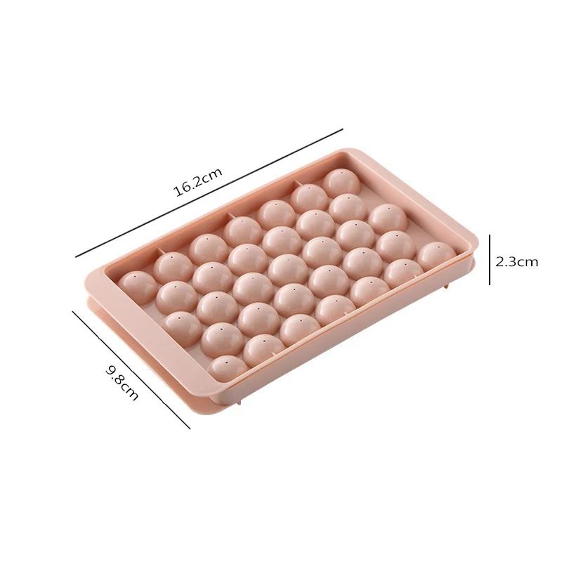 

1Pc 33 Grid Міні барвиста кругла форма для виготовлення кульок для кубиків льоду ПП 3D-форми Форми для харчових продуктів DIY Кухонні гаджети Аксесуари для барів S рожевий