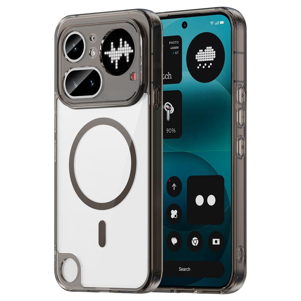 Non-slip Transparent Magnetic Case Fundas For Nothing Phone 4A Pro A069P 6.83 inches Soft TPU Frame Acrylic Shockproof Cover