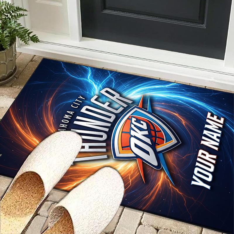 Custom NameThunder Basketball Team Carpet, Indoor Rug, Chair Rug, Living Rooms, Doormat Made From Polyester Home Decor Birthday Christmas Gifts