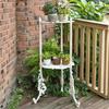 3-Tiered Plant Stand Wrought Iron Look Rotating Flower Pot