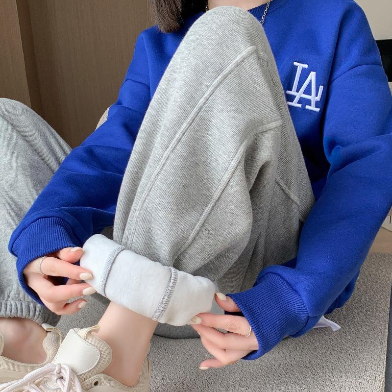 Grey Sweatpants Women's Spring and Autumn New Harlan Pants Casual Small Nine-point Tied Feet Thin Sweatpants