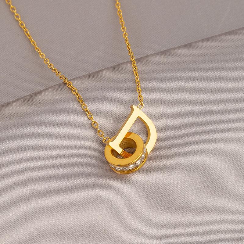 Women's Light Luxury Gold Titanium Steel Necklace - Non-fading, Versatile, High-end Fashion Clavicle Chain Choker.