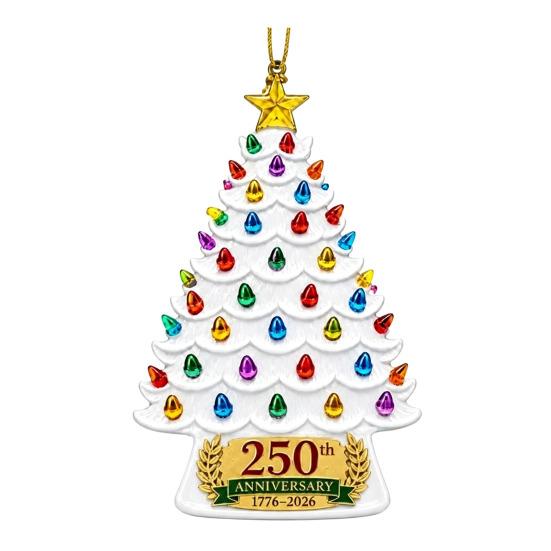 Holiday Gift Ideas 250 Anniversary USA Christmas Tree Ornament, 1776-2026 2D Acrylic Accessories Years America Hanging Decoration for Patriotic