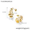 Colorful Spiral Water Drop Titanium Stud Earrings - Elegant Hollow Design, Non-Fading Luxury Jewelry