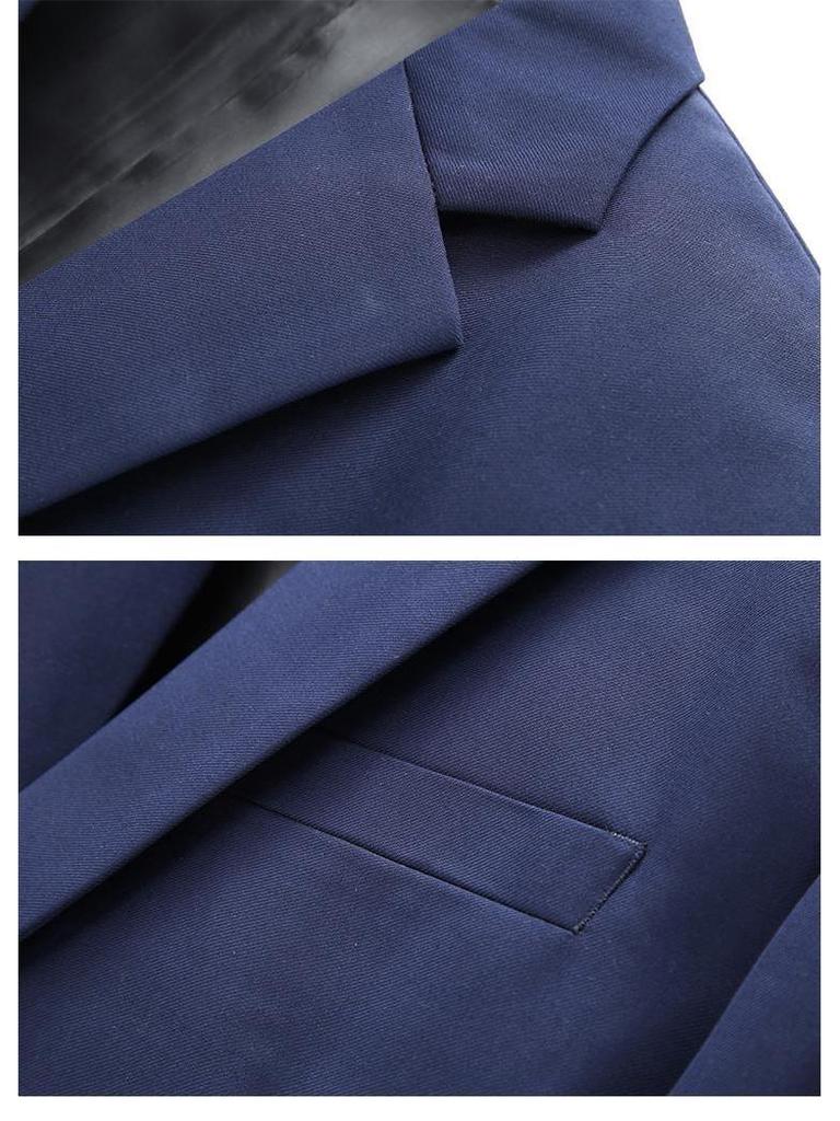 2023 Summer Men's Solid Color Single-Breasted Casual Suit Jacket