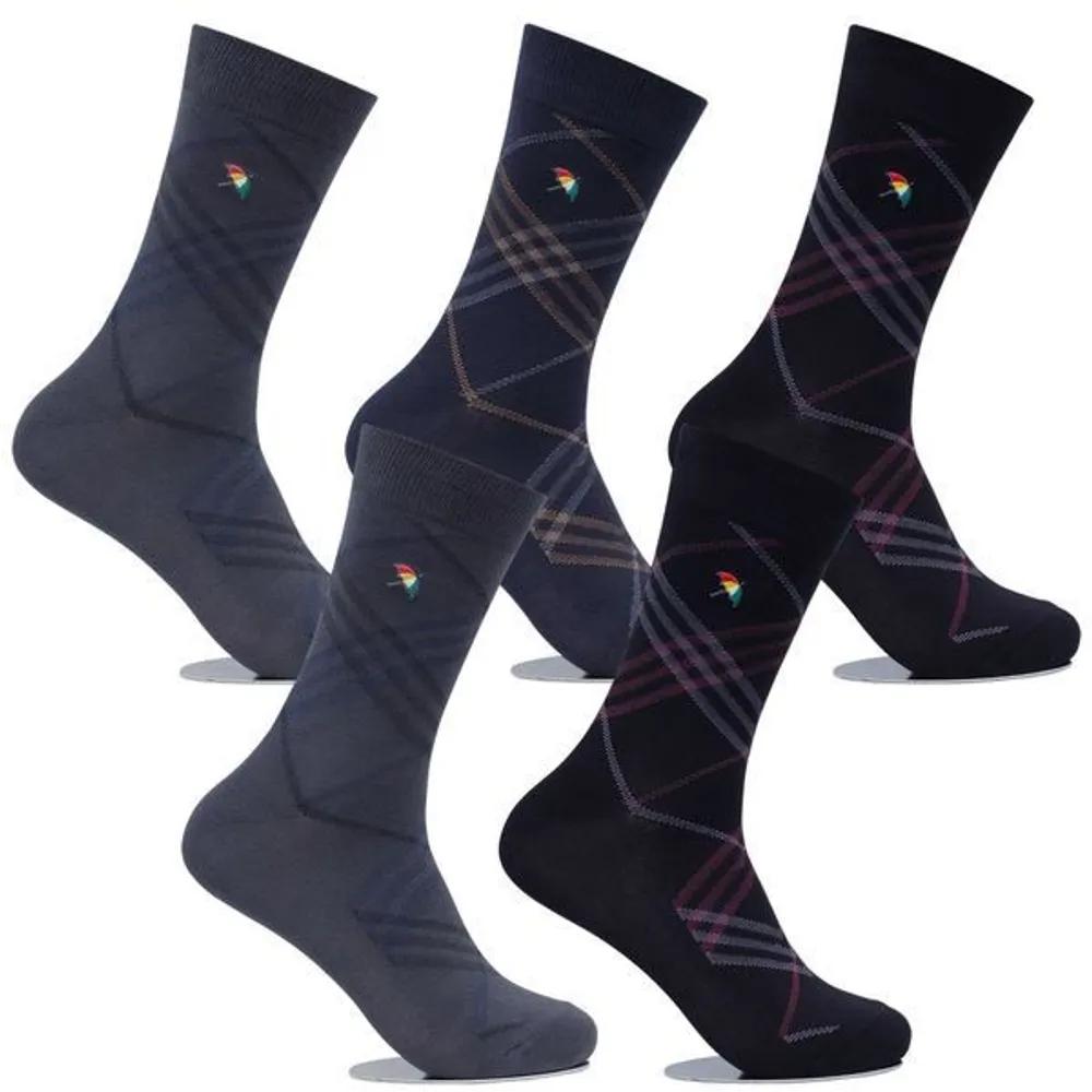 Arnold Palmer Men's Dress Socks Diagonal Long Cuff 5 Pairs SM003 Short Cotton Socks Dress Socks