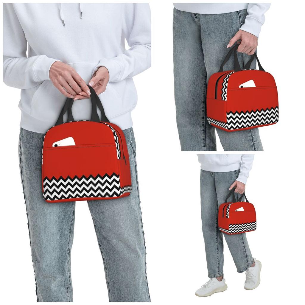 Black Lodge Twin Peaks Inspired Graphic Insulated Lunch Bag for Women Office Cooler Thermal Food Box Tote Lunch Boxes Container