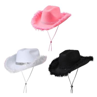 Western Cowgirl Hat Carnivals Party Cap Bridal Shower Headdress Stage Props Hat