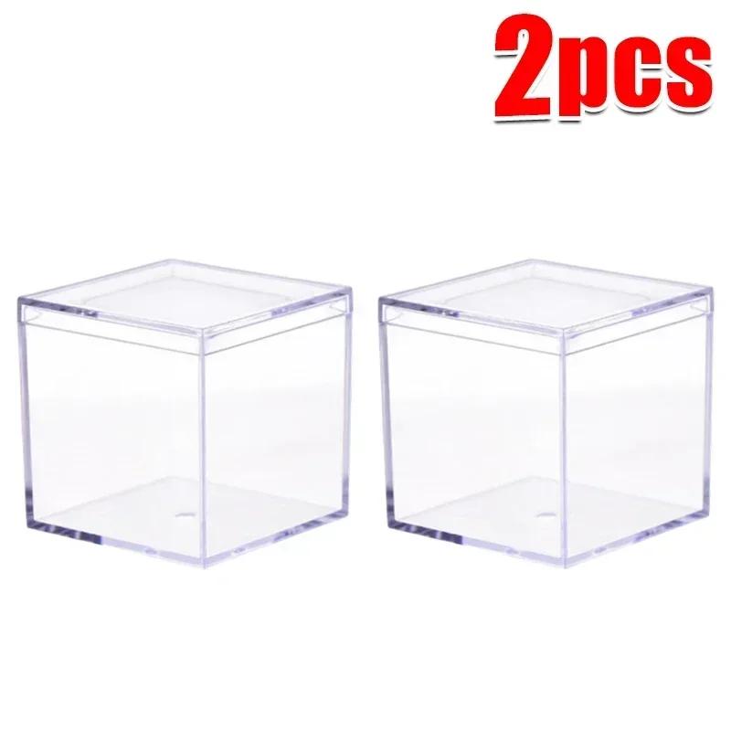 1-50pcs Transparent Acrylic Boxes With Cover Plastic Organizer Gift Packing Box Food Candy Storage Container For Home Display