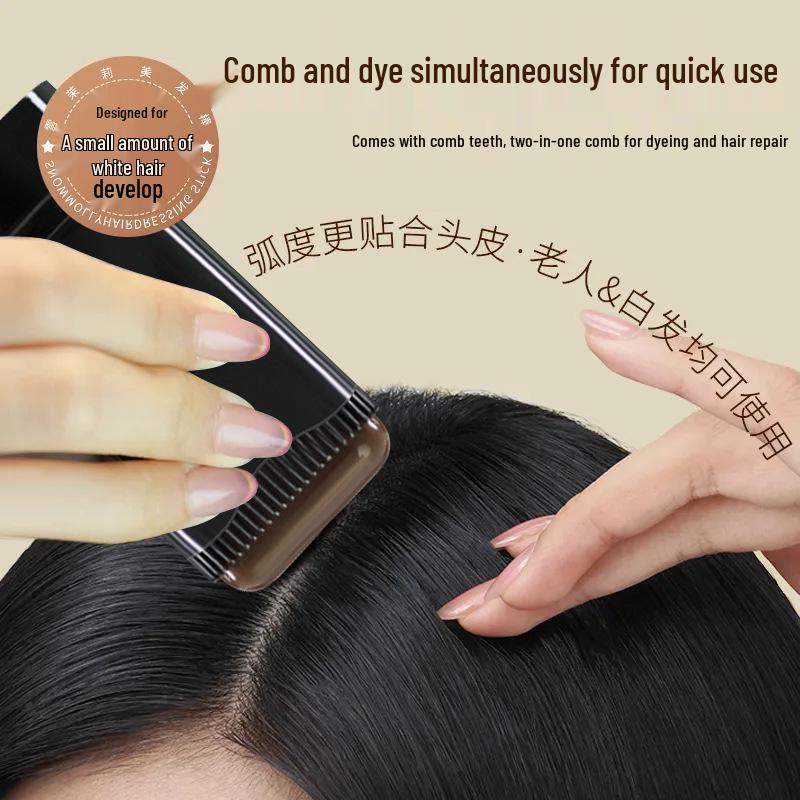 Spot Snow Jasmine Curling Iron & White Hair Coverage Disposable Dye with Tooth Comb, Non-Fade Formula