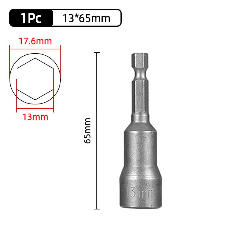 1PC Hex Socket Sleeve Nozzles Strong Magnetic Nut Driver Set Drill Bit Adapter Wind Approved Sleeve Electric 6 8 10 13 17 19MM