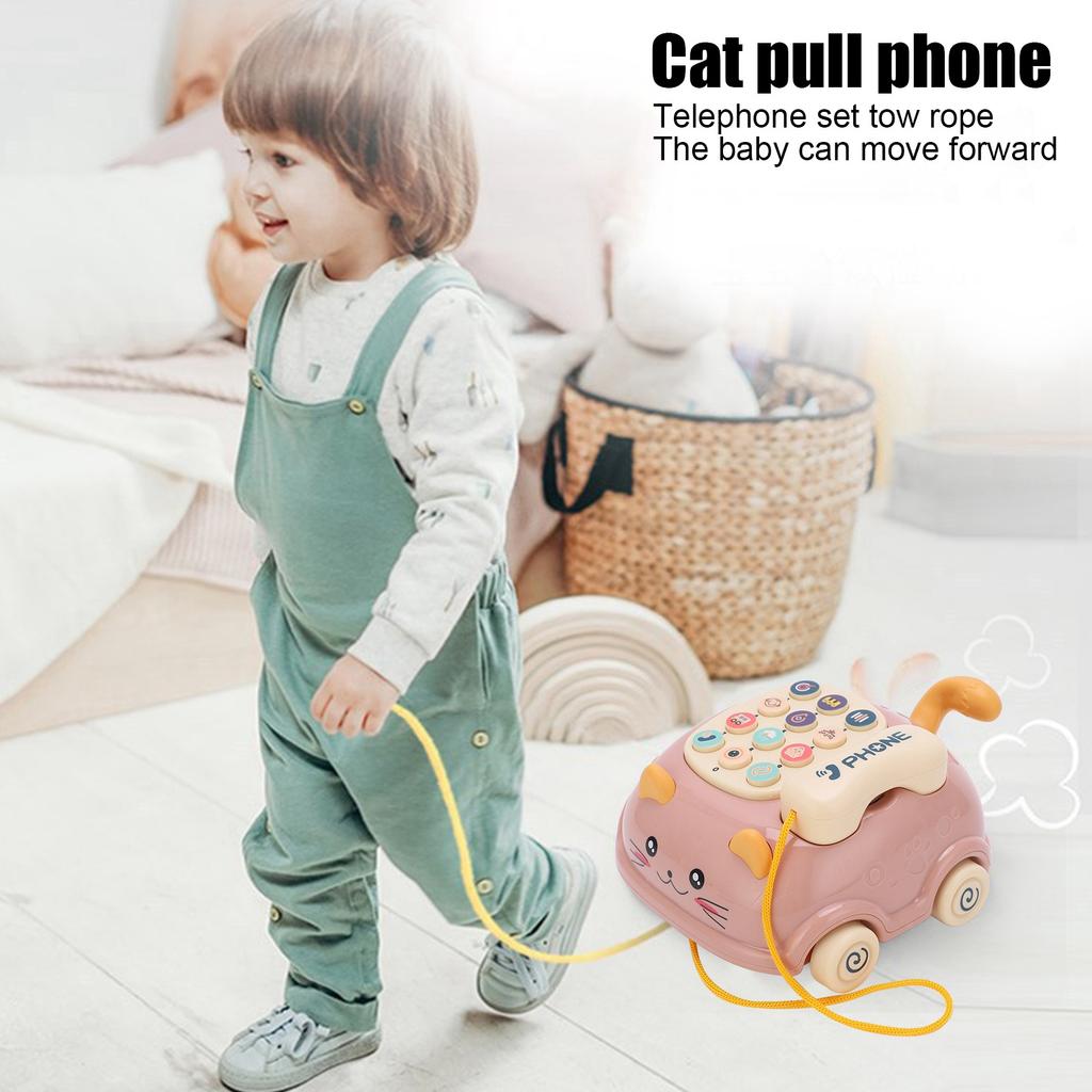 Kids Cute Mobile Phone Toy 16 Different Functions Children Simulation Cat Phone Car